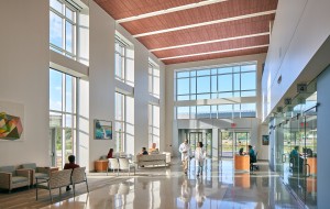 Multi-level atrium provides a welcoming entrance for patients, visitors and staff.