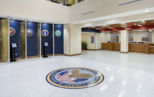 Main Lobby with Kiosks designed for easy check-in for veterans and improved wait times.